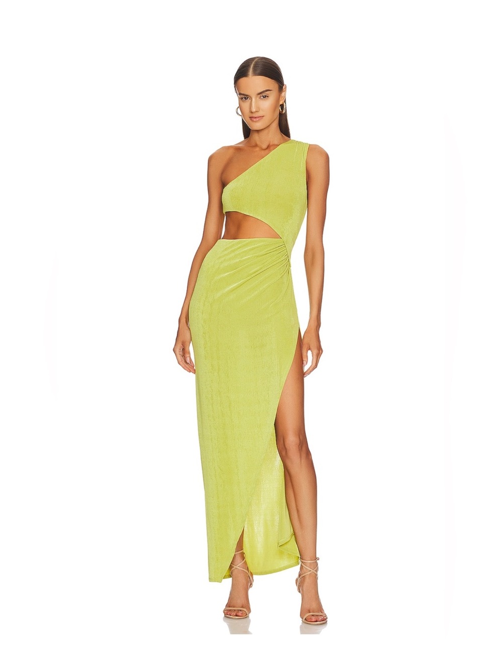 Michael Costello Annabelle Gown in Chartreuse